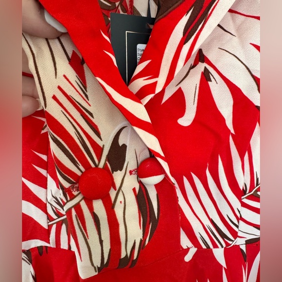 QED Red Leaf Print Maxi Dress - Picture 6 of 11